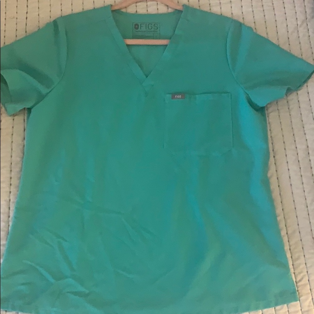 Surgical green figs Catarina scrub top size large